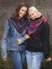 Garter stitch, lace stitch and crochet shawl