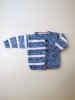 Striped cardigan, sweater, pants and hat