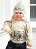 Cardigan, sweater and poncho with llamas, hat and socks