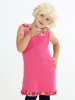 Knitted dress with crochet flowers