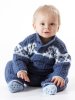 Sweater with patterned border, pants and hat