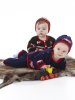 Sweater, cardigan, pants and hat with Dala horses