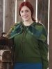 Moss knitted braided shawl