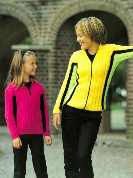 Ribbed cardigan and pullover