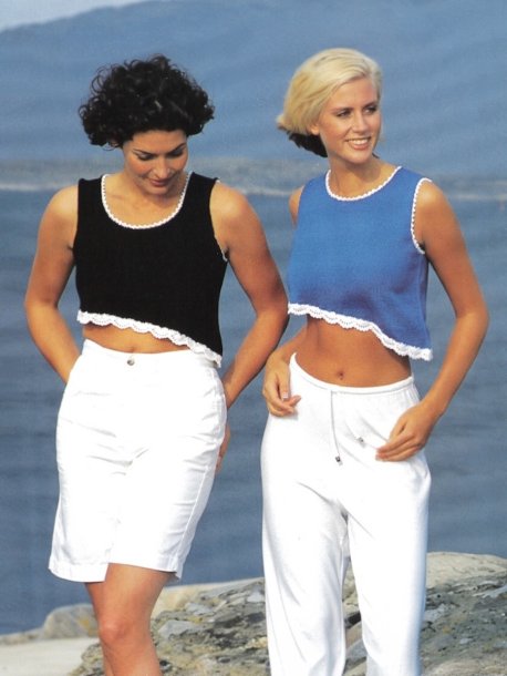 Tank top with slanted hem