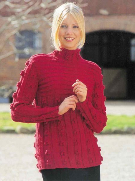 Rib knit jumper with musches