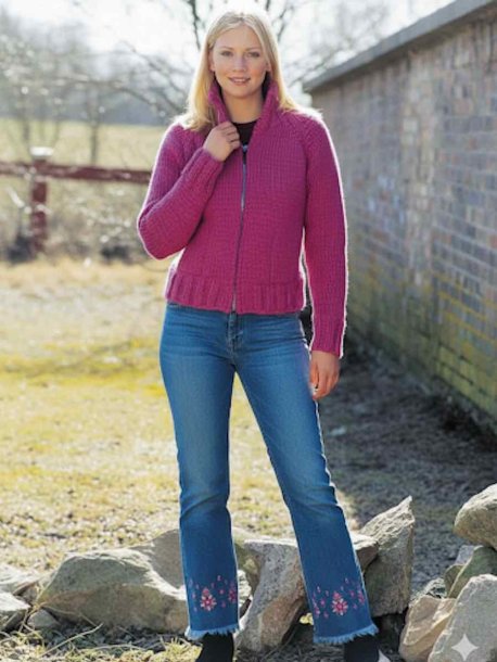 Small cardigan with zipper or button placket