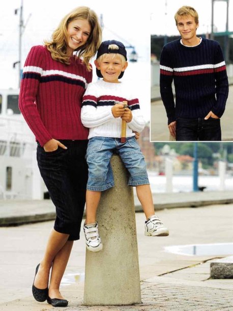 Ribbed knit family sweater