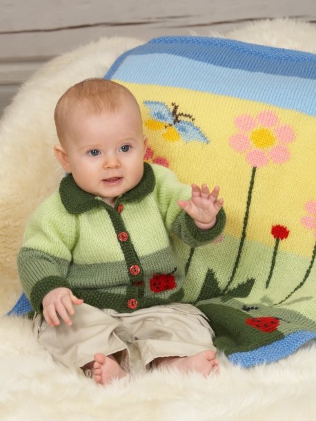 Sweater, cardigan and blanket