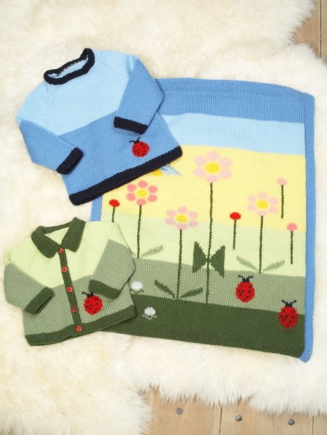 Sweater, cardigan and blanket