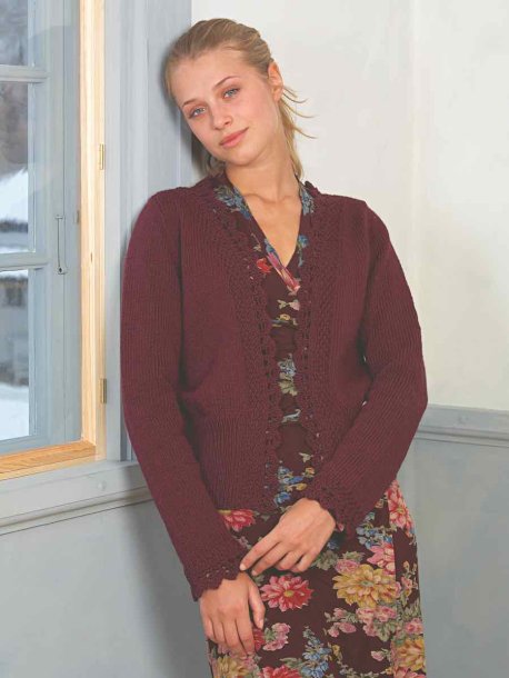 Cardigan with lace trim