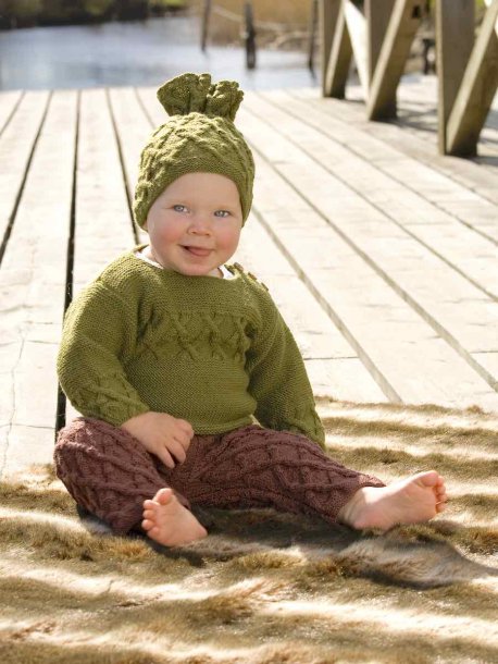 Patterned knitted baby-children's set