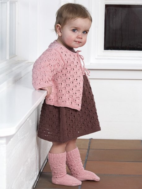 Lace dress, cardigan and socks
