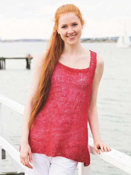 Plain knit linen with garter stitch edges