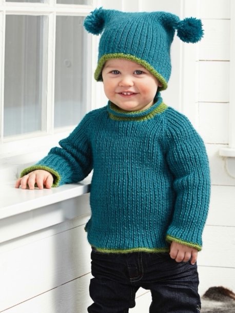 Ribbed cardigan and sweater and hat