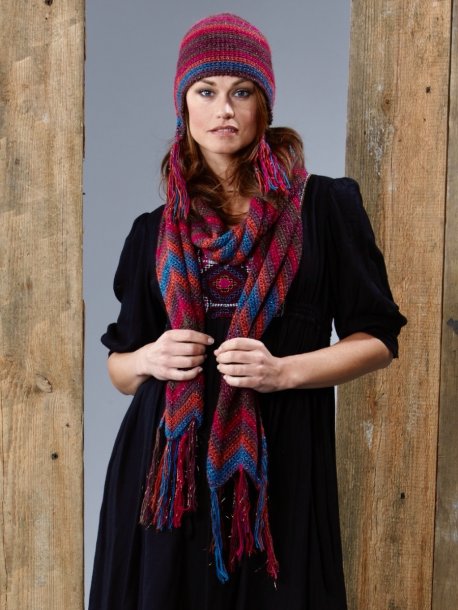 Crochet hat, scarf and shawl