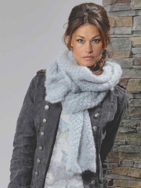 Lace-knit shawl