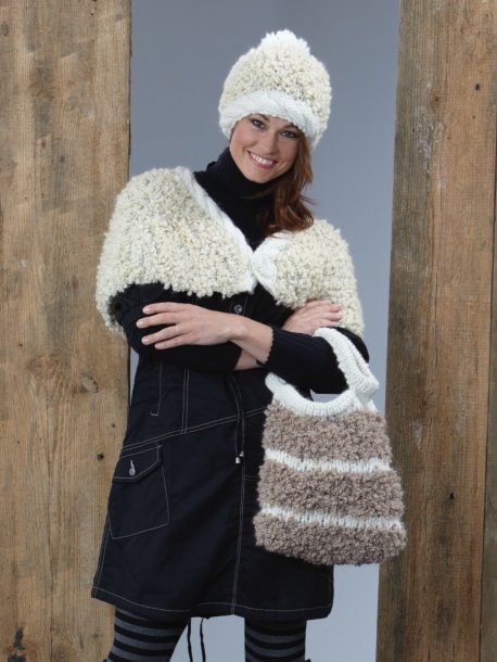Shoulder warmers and hat