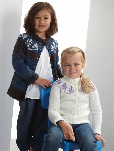 Knitted cardigan with yoke
