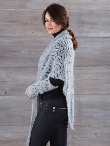 Knitted shawl and wrist warmers