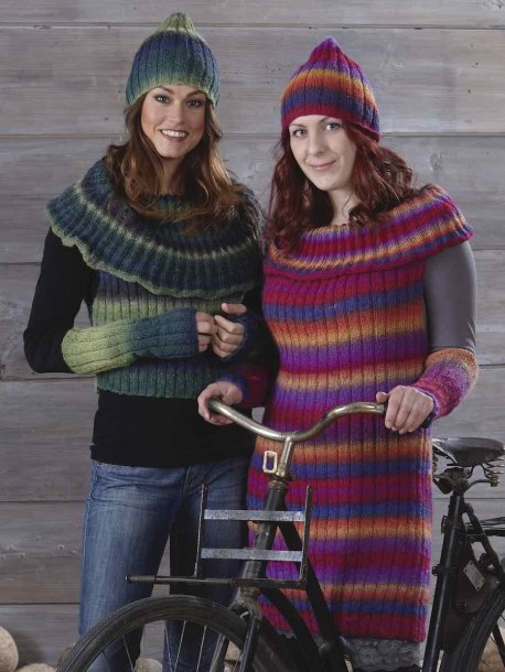 Elasticated tunic, top, hat and wrist warmers
