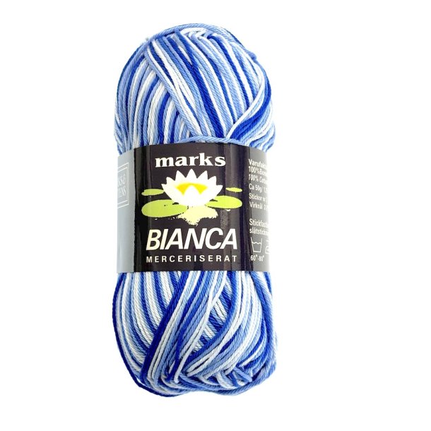 ianca Ombré mercerized cotton yarn melange blue white 1547
