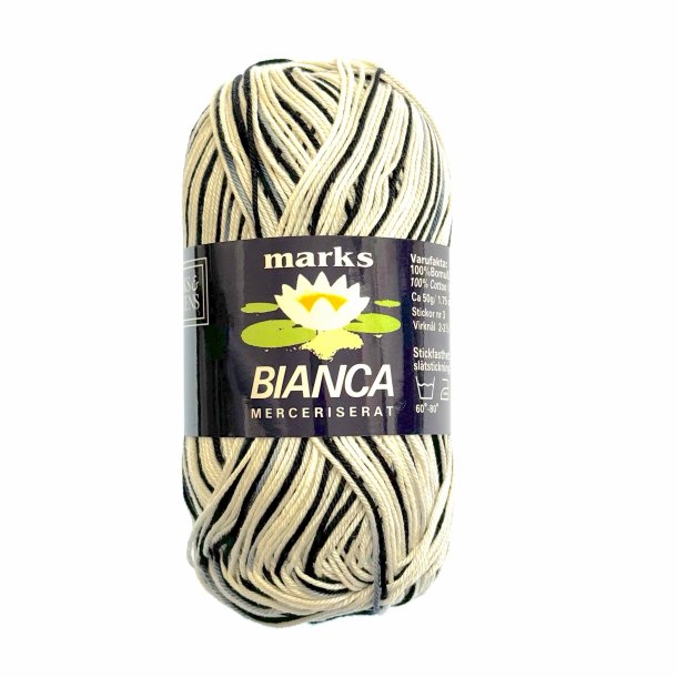 ianca Ombré mercerized cotton yarn melange black white 1547