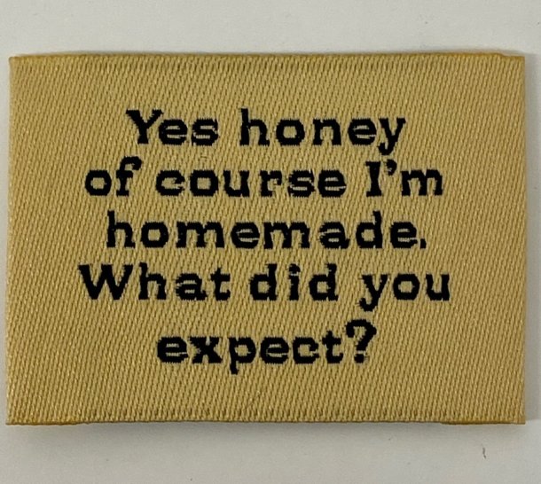 Woven Fabric Label Yes honey 40x27 mm