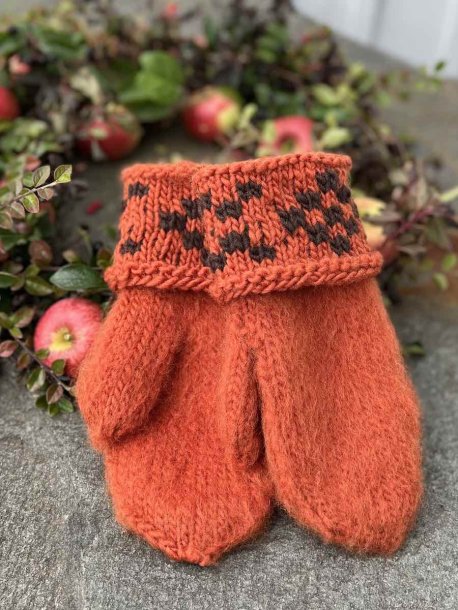 Mittens with patterned border