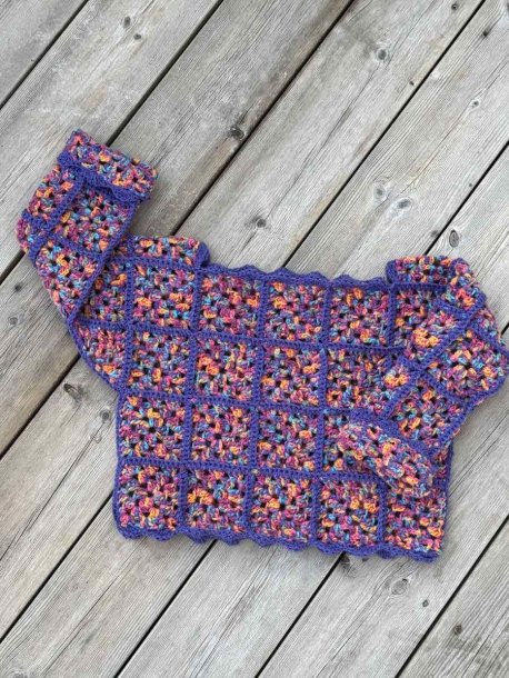 Crochet sweater in granny squares