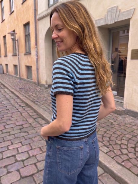 Striped raglan top