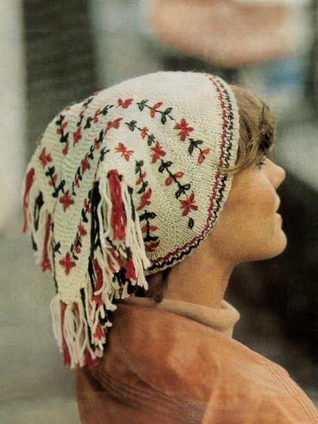 Embroidered scarf hat