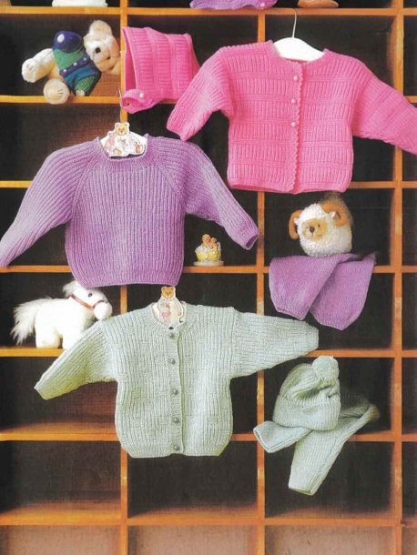 Sweaters, cardigans, pants and hats