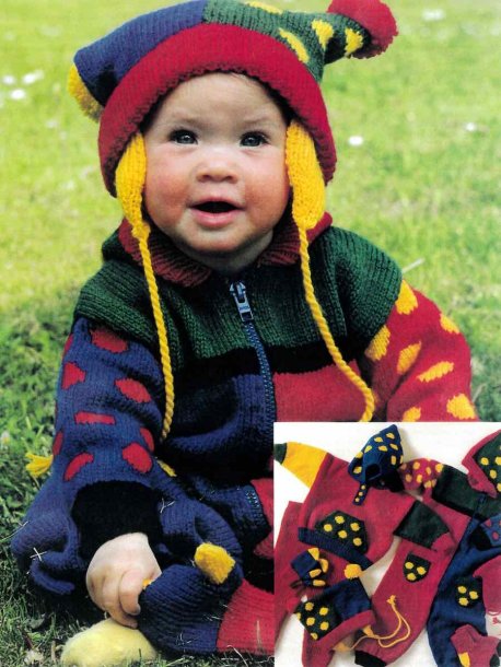 Baby overalls, jacket, pants, hat, helmet, mittens and socks