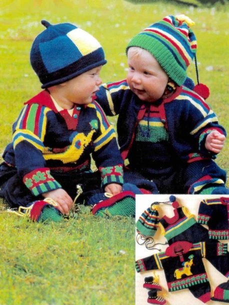 Baby sweater, cardigan, pants, hats and socks