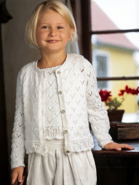 Lace-knit cardigan and tank top