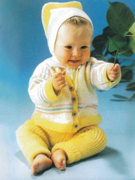 Sweater, cardigan, pants and hats