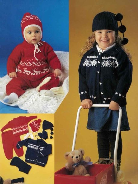Sweater, hat, cardigan, plain hat, mittens, pants and squire's cap